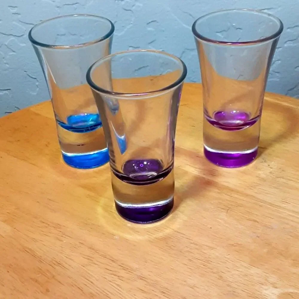 Cordial or Shot Glasses with a Thick Base 3 in the Set ~Vintage~1950's